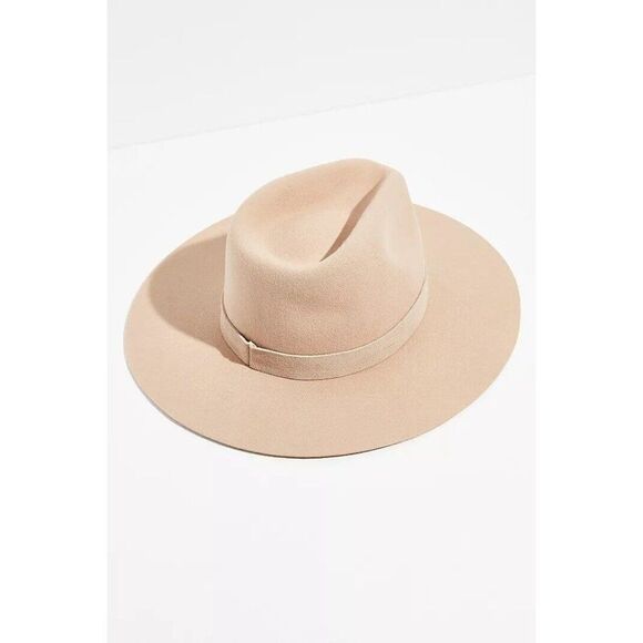 NWT FREE PEOPLE X WYETH ONE SIZE NOMAD SUEDE BAND FELT HAT IN OATMEAL - Picture 4 of 4